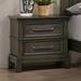Contemporary Gray Solid Wooden Nightstand/Bedside Table with 2 Drawers