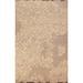 Abstract Moroccan Oriental Area Rug Hand-Knotted Beige Wool Carpet - 5'2" x 8'0"