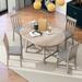 5-Piece Wooden Dining Sets with Extendable Table & Upholstered Chairs