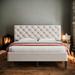 Full Size Upholstered Linen Elegant Design Platform Bed With High-quality Solid Pine Wood Construction