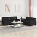 vidaXL 2/3 Piece Sofa Set Black Faux Leather