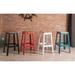 Modern Square Armless Bar Stools 1Pc with Footstool, Counter Height Solid Wood Dining Stools for Party and Club