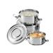 Set of 3 Stainless Steel Food Containers With Lid - Silver