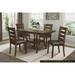 Dining Room 5-Piece Dining Set w/Butterfly Leaf Dining Table and Faux Leather Ladder Back Side Chairs & Storage Shelves, Brown