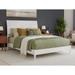 Valencia Full Solid Wood Low Profile Sleigh Platform Bed in White