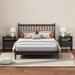 Classic 1/3 Pieces Bedroom Sets, Queen/King Size Wood Platform Bed with Gourd Shaped Headboard and Two 2-Drawer Nightstands