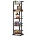 5-Tier Book Shelf - Narrow Wood Bookcase Tall Corner Book Shelves