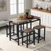 5-Piece Rectangular Breakfast Nook Dining Table Set with 4 Stool,Brown