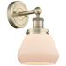 Fulton 10"High Antique Brass Sconce With Matte White Shade