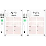 2 Sets Weekly Planner Board Office Supply Kids Drawing & Painting Supplies Student