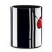 OWNTA Red Cherry Sweety Dark Navy White Stripe Pattern PVC Leather Cylinder Pen Holder - Pencil Organizer and Desk Pencil Holder Lined with Flannel 3.9x3.1 Inches