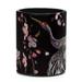 OWNTA Cranes Cherry China Black Pattern PVC Leather Cylinder Pen Holder - Pencil Organizer and Desk Pencil Holder Lined with Flannel 3.9x3.1 Inches