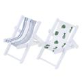 2pcs Micro Beach Chair Models Simulated Lounge Chair Fairy Garden Adorn