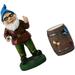 Resin White Beard Gnome Statue Lovely Cartoon Gnome Figurine Garden Tabletop Gnome Ornament