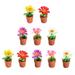 10 Pcs Artificial Potted Plant Plants Faux Mini Simulation Bonsai Room Decoration Accessories Home Dollhouse Resin