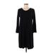 Eileen Fisher Casual Dress - Shift Scoop Neck 3/4 Sleeve: Black Solid Dresses - Women's Size Small