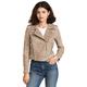 [BLANKNYC] Damen Luxury Clothing Cropped Suede Leather Motorcycle Jacket Luxuri se Kleidung Bauchfreies Wildleder Motorrad Jacke, Sandentkerner, S EU