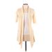 Ann Taylor LOFT Outlet Cardigan Sweater: Tan Print Sweaters & Sweatshirts - Women's Size Medium