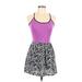 Hurley Active Dress - A-Line: Purple Color Block Activewear - Women's Size Large