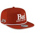 Men's New Era Scarlet Ken Schrader Bud King of Beers Golfer Snapback Adjustable Hat