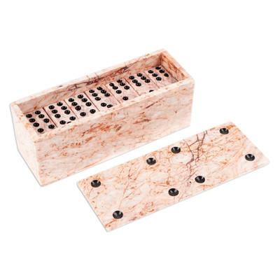 Chance and Skill,'Pink Marble Domino Set from Mexico'