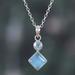 Diamond Portal,'Blue-Toned Chalcedony and Blue Topaz Pendant Necklace'