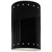 Ambiance 9 1/2" High Black White Perfs Outdoor Wall Sconce