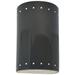 Ambiance 9 1/2" High Gray Perfs Cylinder LED ADA Wall Sconce