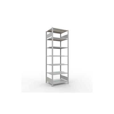 PROREGAL Büro-Fachbodenregal MULTIplus150 Stecksystem mit Mittelanschlag | Grundregal | Fachlast 150kg | 230x75x60cm | Beidseitig nutzbar | Lichtgrau Image