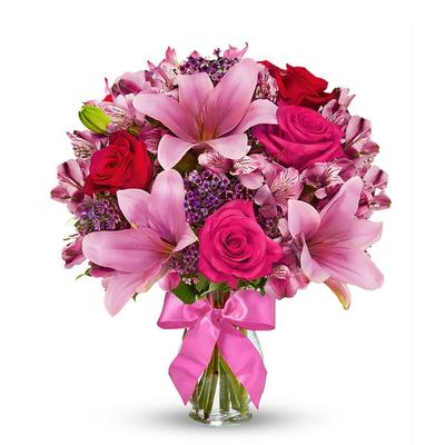 Rose & Lily Valentine's Day Celebration Bouquet