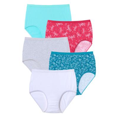Plus Size Women's Cotton Brief 5-Pack by Comfort Choice in Dragonfly Pack (Size 16)