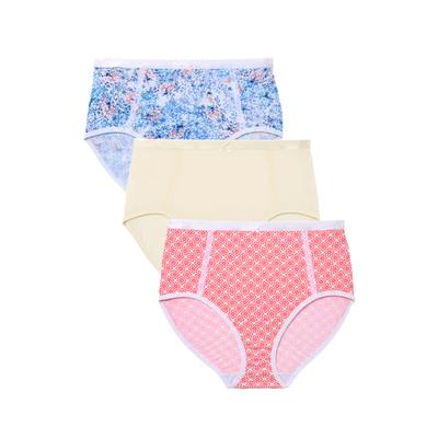 Plus Size Women's Full Coverage Microfiber Panty 3-Pack by Catherines in Sweet Coral Eyelet Pack (Size 10)