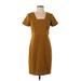 Ann Taylor Casual Dress - Sheath: Brown Solid Dresses - Women's Size 0