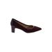 Abella Heels: Slip-on Chunky Heel Classic Burgundy Print Shoes - Women's Size 8 - Pointed Toe
