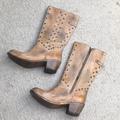 Free People Shoes | Bed Stu/Limited Edition”Blonde Palomino”Star Studded Western Boots | Color: Cream/Tan | Size: 7.5