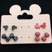 Disney Jewelry | Lot Of 4 Sets Of Disney Mickey Mouse Ears And Minn | Color: Black/Red | Size: Os