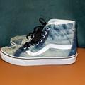 Vans Shoes | Men’s Hi-Top Blue Denim/Acid Wash Vans Size 8 (Women’s 9.5) Excellent Condition | Color: Blue/White | Size: 8