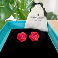 Kate Spade Jewelry | Kate Spade Floral Earrings - Pink Gold And Red With Gem Center | Color: Pink/Red | Size: Os