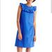 J. Crew Dresses | J.Crew Ruffle-Neck Dress Brilliant Sapphire Blue | Color: Blue | Size: 4