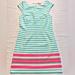 Lilly Pulitzer Dresses | Lilly Pulitzer Lana Mint Striped Cap Sleeve Dress, Size Medium | Color: Green/Pink | Size: M