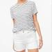 J. Crew Shorts | J Crew Trademark Denim White Cuffed Button Fly Denim Jean Shorts Size 25 | Color: White | Size: 25