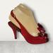 Coach Shoes | Coach Emily Red Slingback Suede Leather Peep Toes Pumps High Heels Size 6 | Color: Red | Size: 6