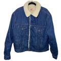 Levi's Jackets & Coats | Levi Sherpa Denim Blue Jean Jacket Trucker Bomber Usa Mens 46 Coat | Color: Blue | Size: 46