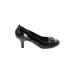 Maurices Heels: Slip-on Kitten Heel Classic Black Solid Shoes - Women's Size 6 1/2 - Round Toe
