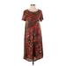 Lularoe Casual Dress - Midi: Brown Baroque Print Dresses - Women's Size X-Small