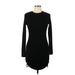 Planet Gold Casual Dress - Bodycon: Black Solid Dresses - Women's Size Medium