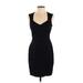 White House Black Market Cocktail Dress - Party V Neck Sleeveless: Black Solid Dresses - Women's Size 0