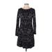 Style&Co Casual Dress - Mini Crew Neck 3/4 sleeves: Black Dresses - Women's Size Large