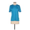 Adidas Active T-Shirt: Blue Solid Activewear - Women's Size Small