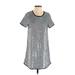 TOBI Cocktail Dress - Shift: Silver Marled Dresses - Women's Size Small